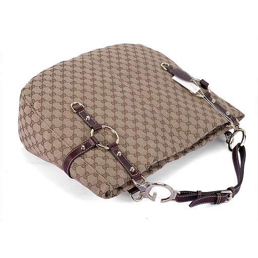1:1 Gucci 247383 New Charlotte Large Shoulder Bags-Coffee Fabric - Click Image to Close